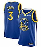 Men's Golden State Warriors #3 Jordan Poole Royal With No.6 Patch Stitched Jersey Dzhi,baseball caps,new era cap wholesale,wholesale hats